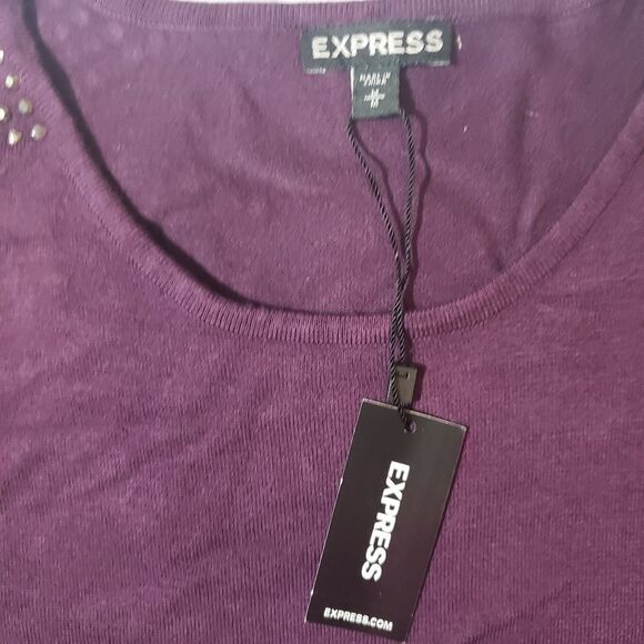 Express plum color size medium studded dress - Picture 2 of 5